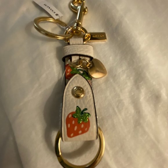 Coach Accessories Coach Trigger Snap Bag Charm With Strawberry